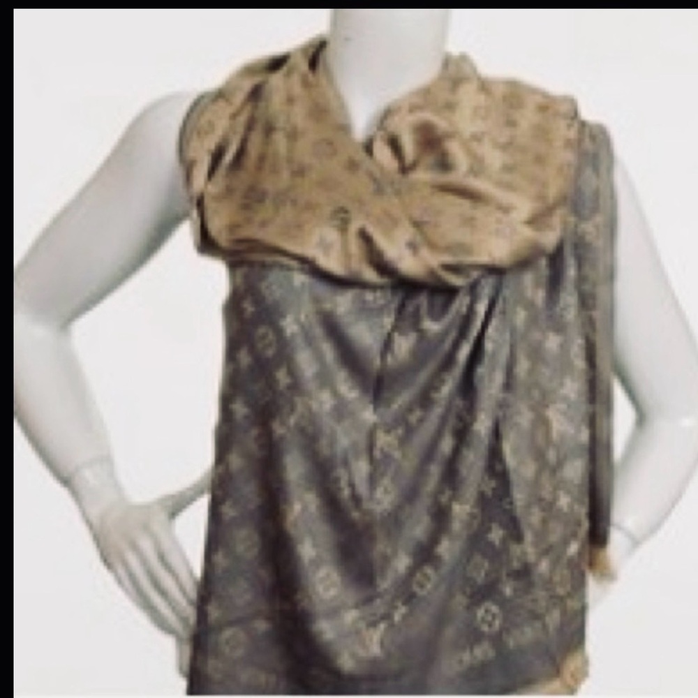 Silky Soft & Elegant LV Monogram Wrap Scarf 26x72”